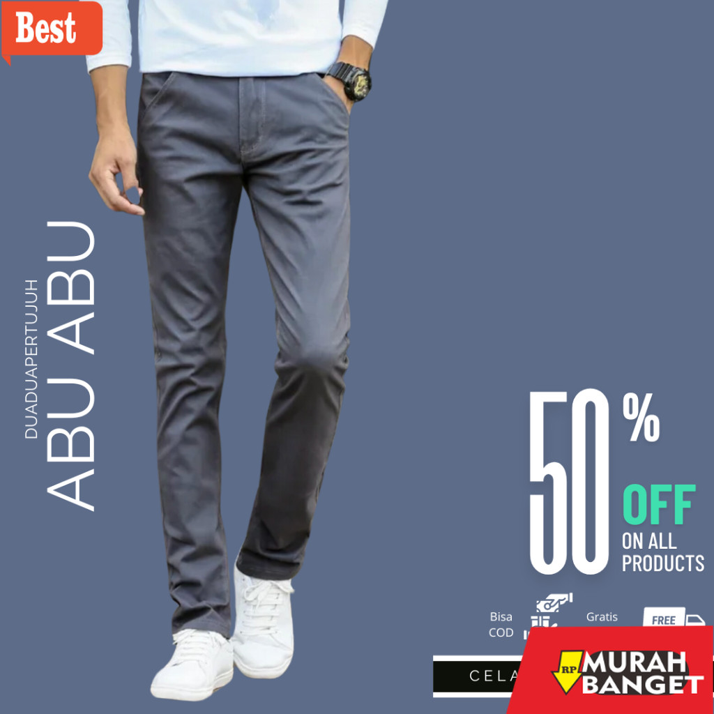 celana cargo panjang pria Duaduapertujuh~Celana Chinos Panjang Pria Celana Katun Pria Panjang Celana