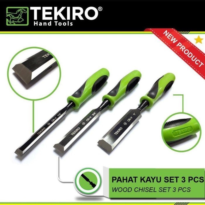 

PAHAT KAYU SET 3 PCS TEKIRO TATAH KAYU 1/2IN 3/4IN 1IN WOOD CHISEL WC1747