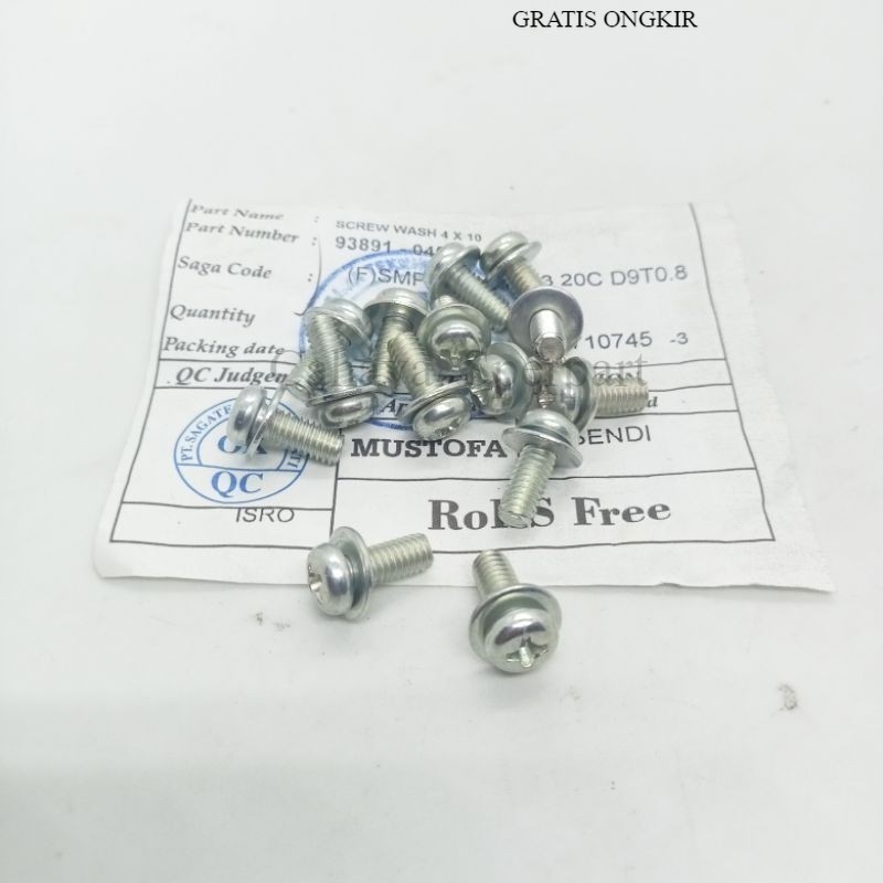 BOLT M4X12 ORIGINAL BAUT 7 M4 1 CM BAUT KARBULATOR DOBELE RING BAUT ORI new