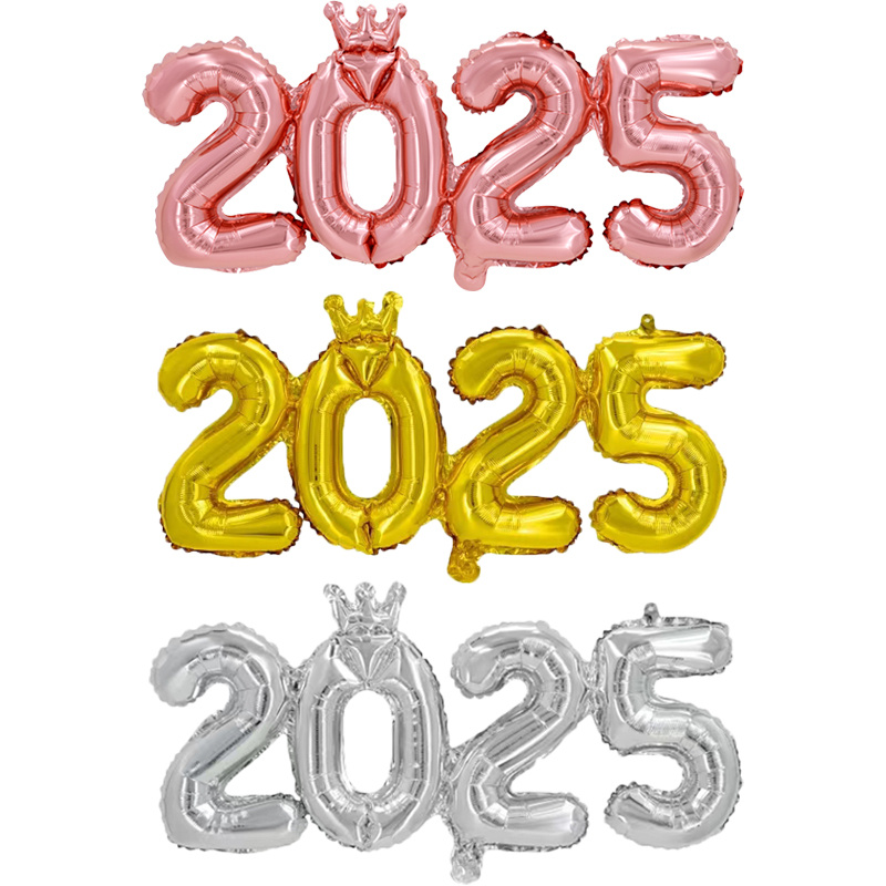 

1pc 16inch Connection Crown 2025 Number Foil Balloons New Year 2025 Decoration Decorations For Home Navidad 2024