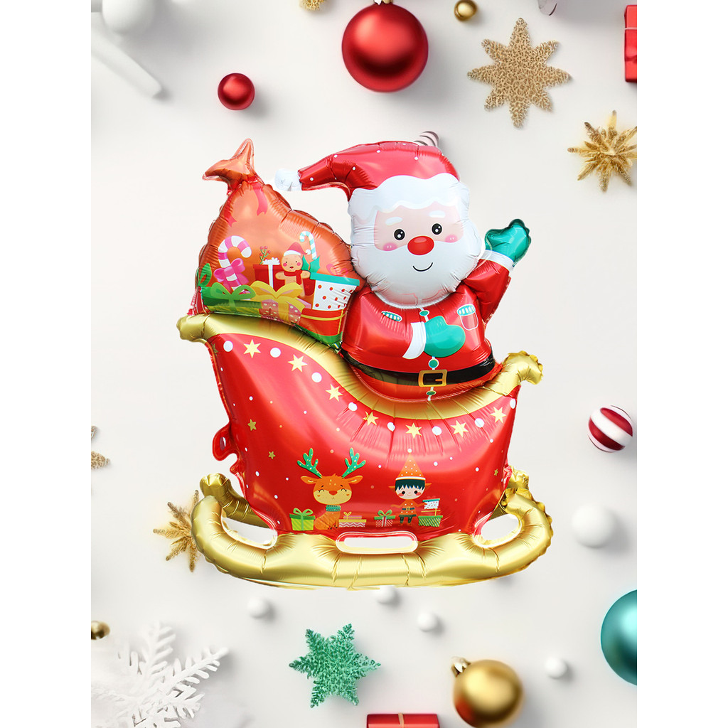 

1pc three-dimensional Sleigh Foil Balloons Balloon Decorations Navidad 2025