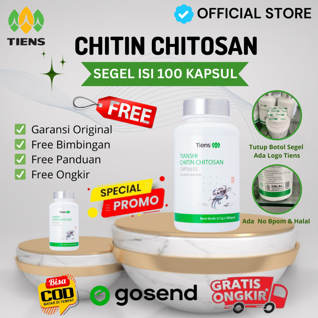 

COD - Chitin Chitosan Tiens Original 1 Botol 100 Kapsul