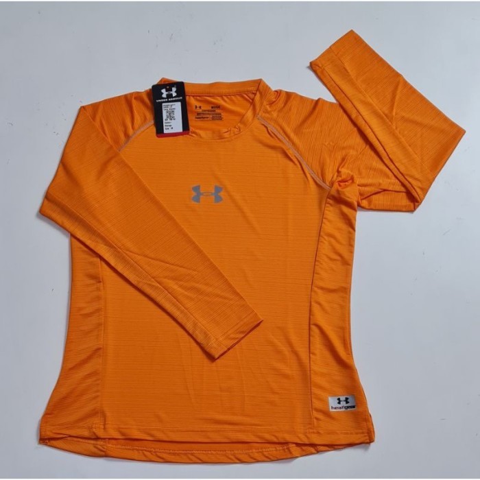 OK Kaos Olahraga Wanita Lengan Panjang Kaos Gym Training Running Senam - Orange, L