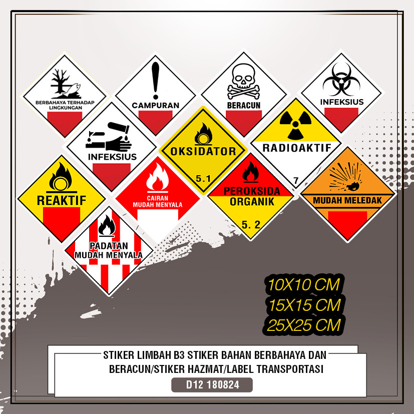 

Stiker Sticker Label Limbah B3 Stiker Bahan Berbahaya dan Beracun multi Sticker