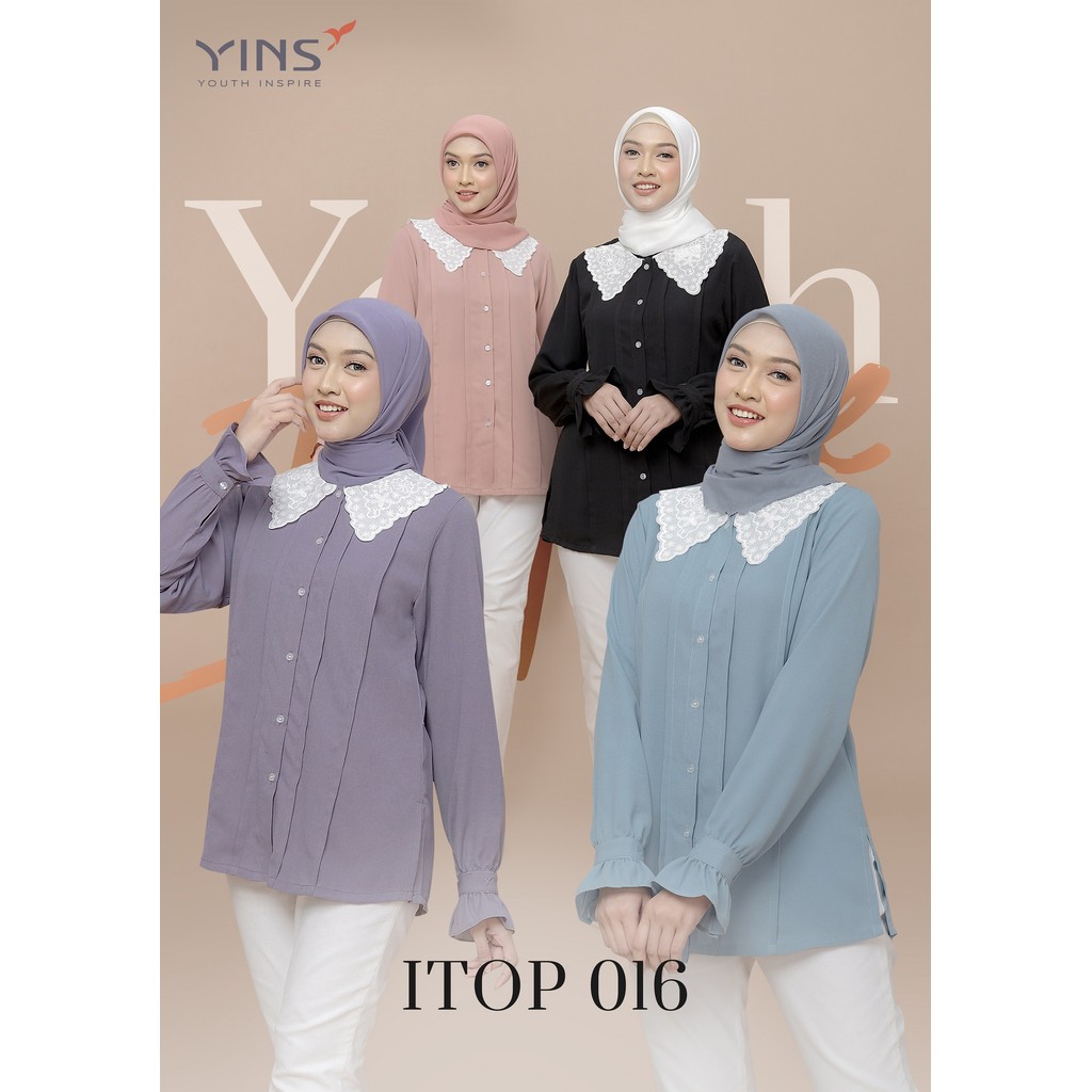 Youth Inspire ITOP 016 Pakaian Muslimah Atasan Tunik Kemeja Wanita Simple Dailywear Original by Nibr