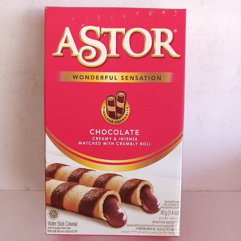 

Wafer Roll/Wafer Stik Astor Cokelat 40 Gram