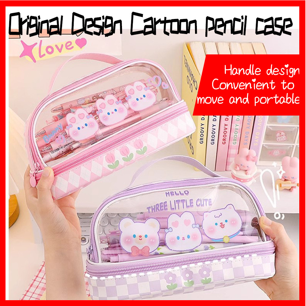 

Kartun Tempat Kotak Pensil Besar Kapasitas untuk Mahasiswa SMA Junior Pencil Case Lucu Stationery Box