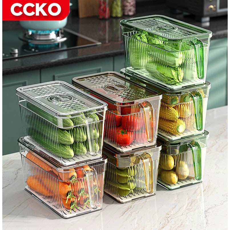 Kotak Penyimpanan Kulkas Container Transparan Acrylic Storage Box Serbaguna