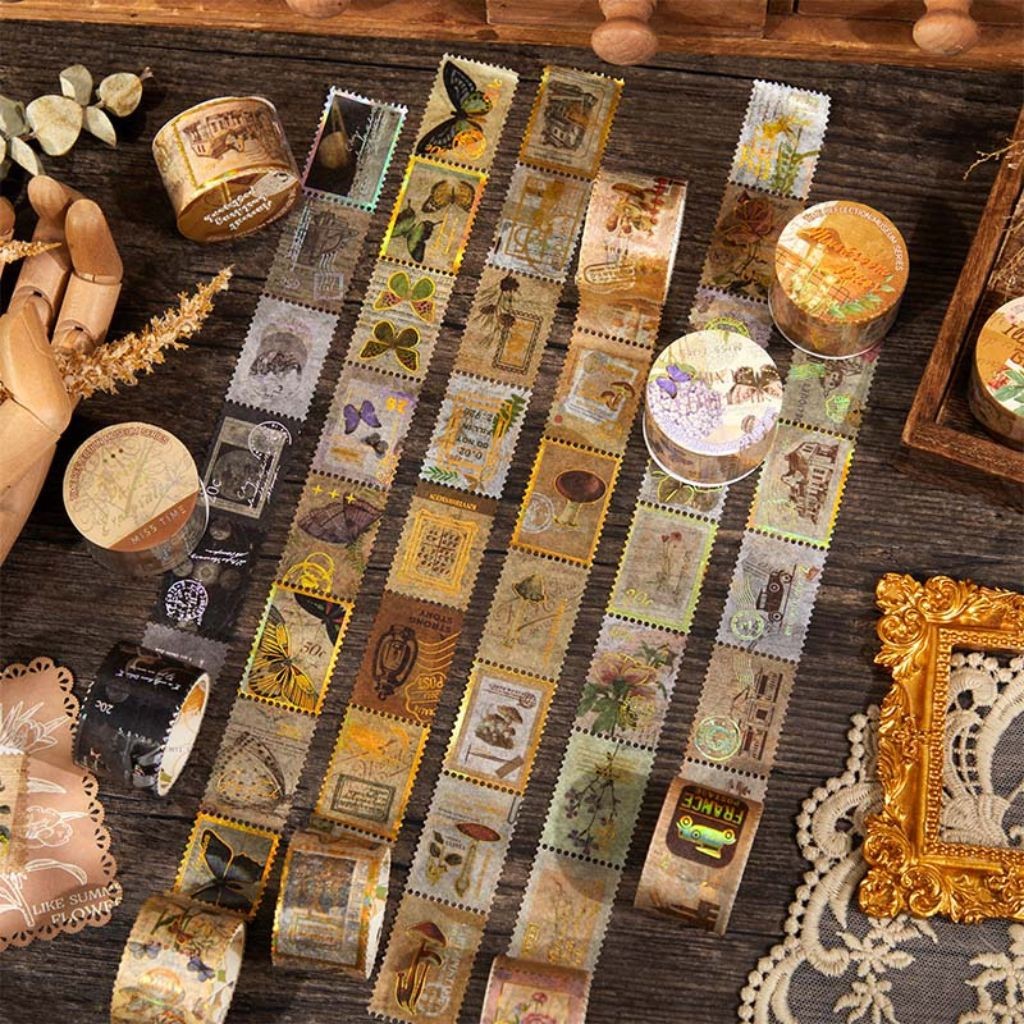 

Panmomo Sticker Aesthetic Stiker Lucu Retro Stamp Illustration Deco