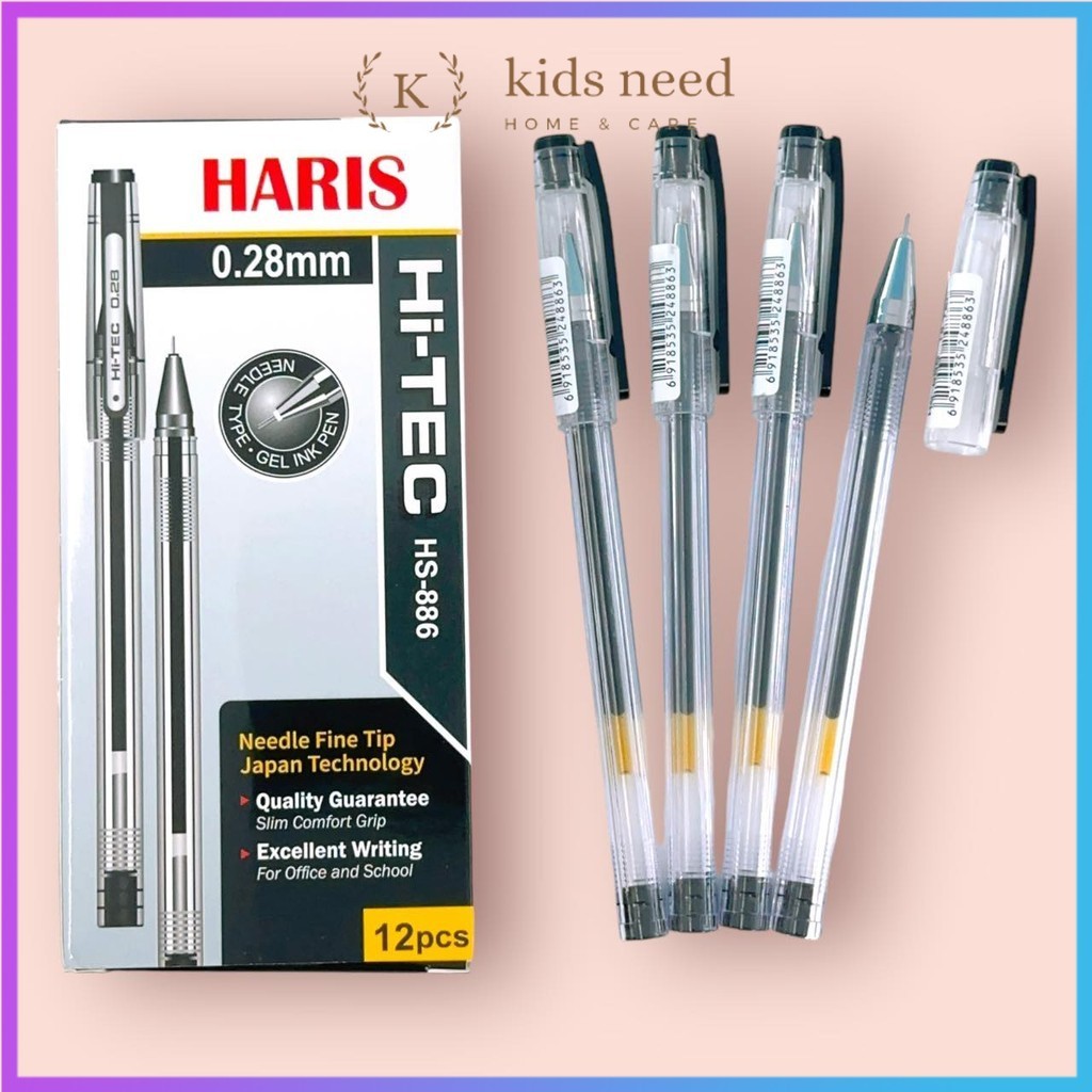 

(12pc) HI TECH Pulpen 0.28MM / PEN GEL HITECH HI-TECH Murah/ Pel Jel Mata Jarum Hi tech H 1PAK/12PCS