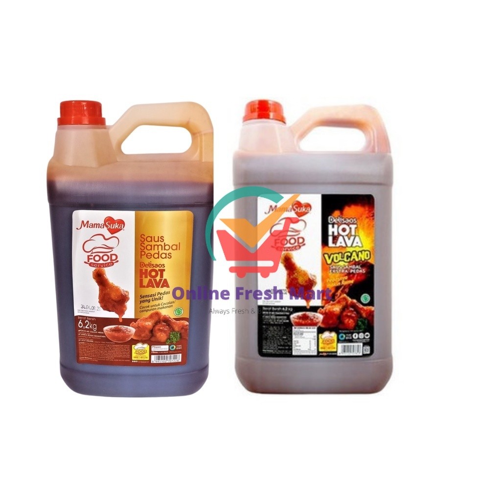 

Mamasuka Delisaos Hot Lava Volcano Sauce Kemasan Jerigen 6.2kg - Online Fresh Mart Denpasar