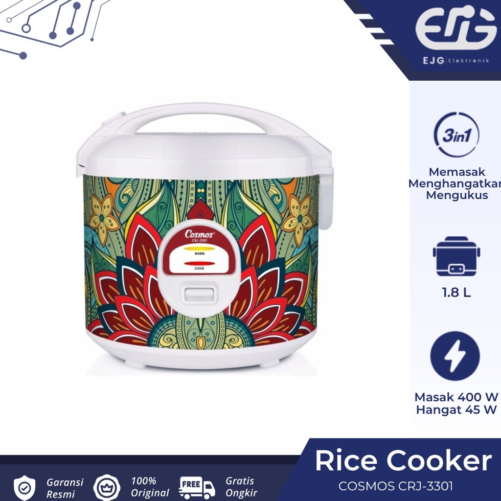 Cosmos Magic Com CRJ 3301 N CRJ 3301 NB Rice Cooker 1.8 Liter CRJ3301N CRJ3301NB