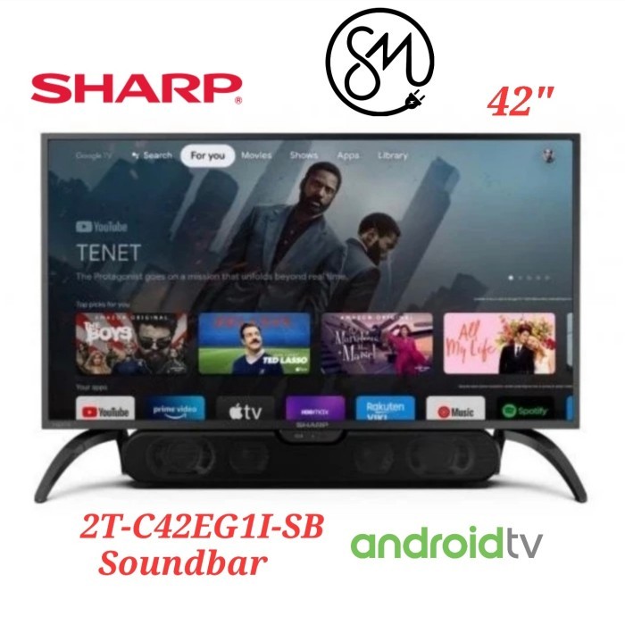 LED TV Sharp 42 inch 2T-C42EG1I-SB 42EG1I Soundbar inc Smart Android