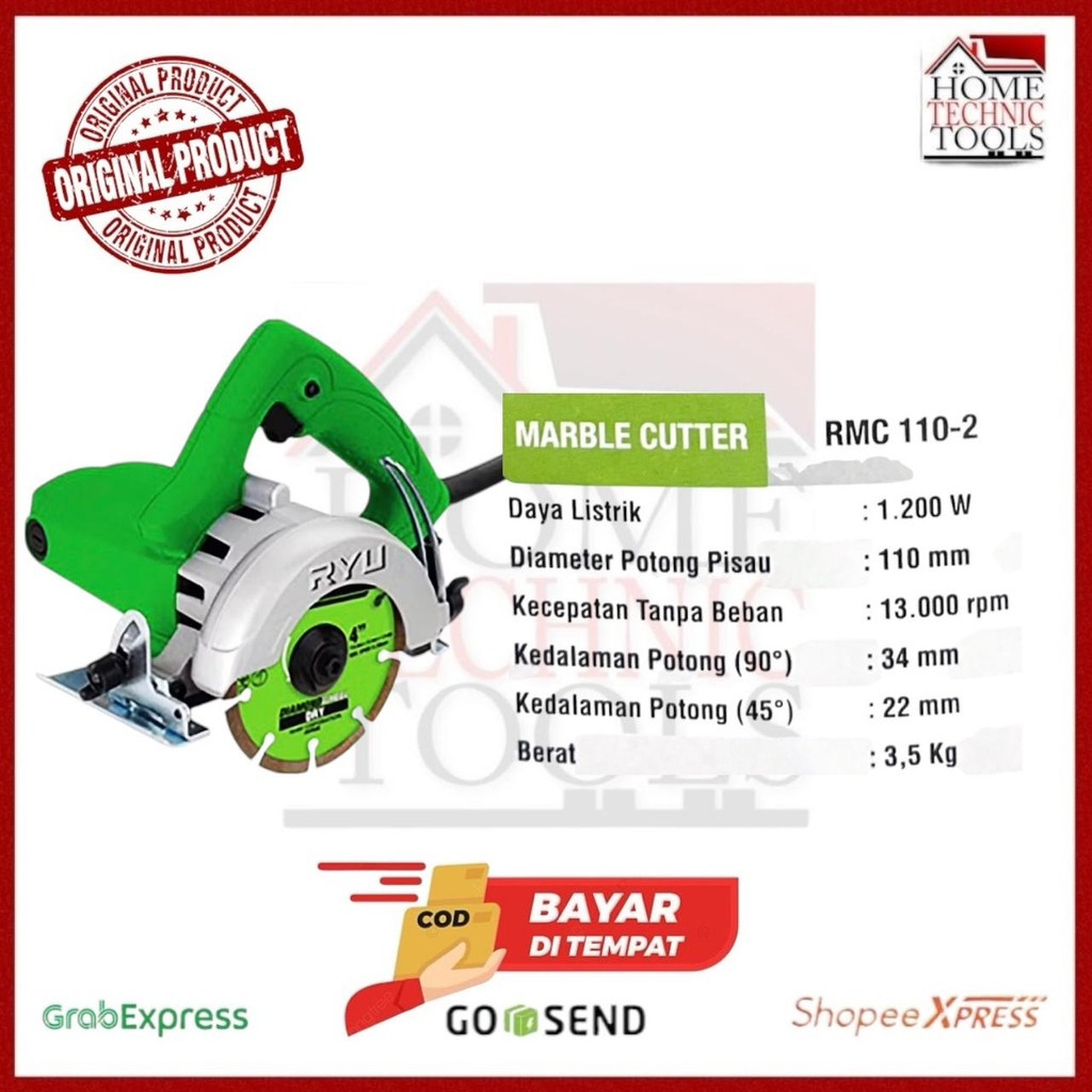 RYU MESIN POTONG KERAMIK RYU RMC 110-2 / MARBLE CUTTER POTONG GRANIT MARMER