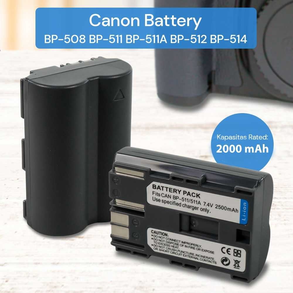 ( NRstore21 ) Battery for Canon BP-508 BP-511 BP-511A BP-512 BP-514 2000mAh