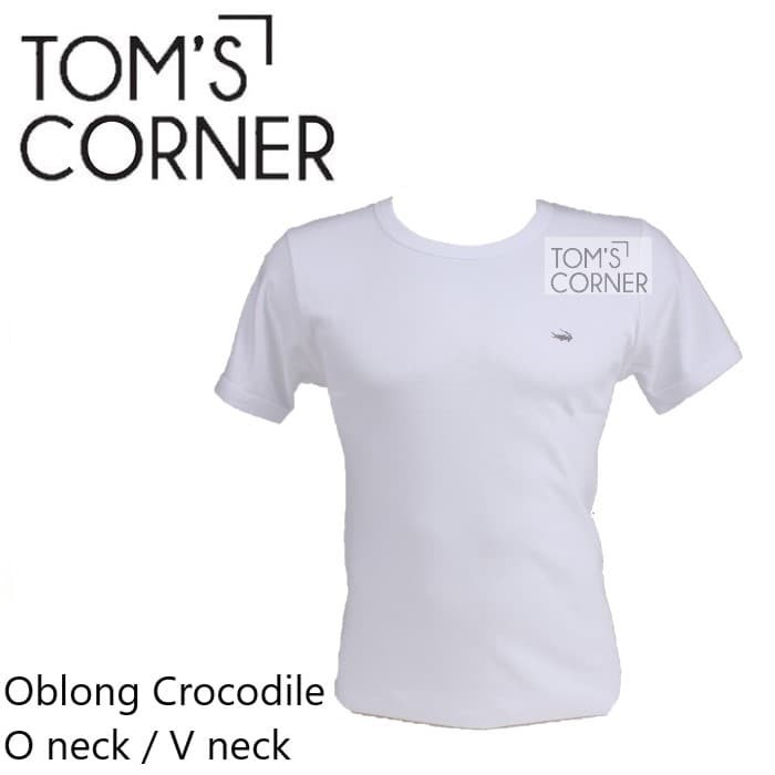Kaos dalam Crocodile | kaos oblong pria Putih | O neck V neck - Putih, S - V neck 817
