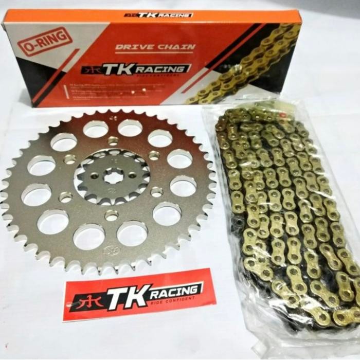 Gear Set TK Racing CB150X / CBR150 2020 ( 6 Baut ) + Rantai O-RING - 14, 43