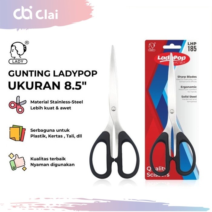 

CLAI Gunting Kertas Tajam Stainless Besar 8.5 Inch 8.5" Scissors sc 848 185