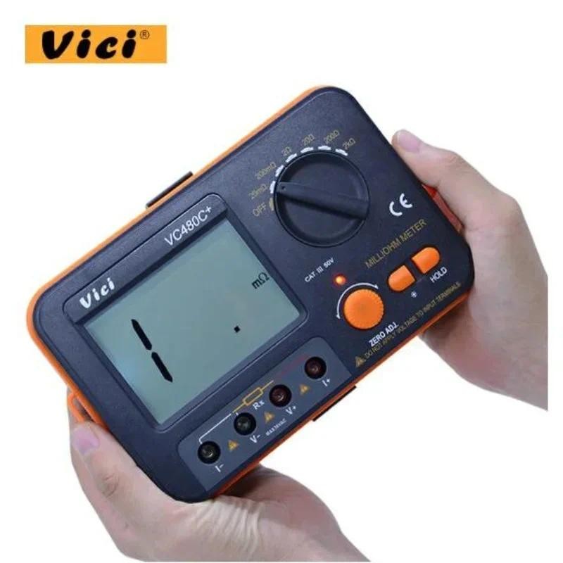 Vici LCD Digital Milli-ohm Meter Resistance Tester 4 Wire Ohm Test Meter Milliohmmeter 0.01 Ohm~2 kO