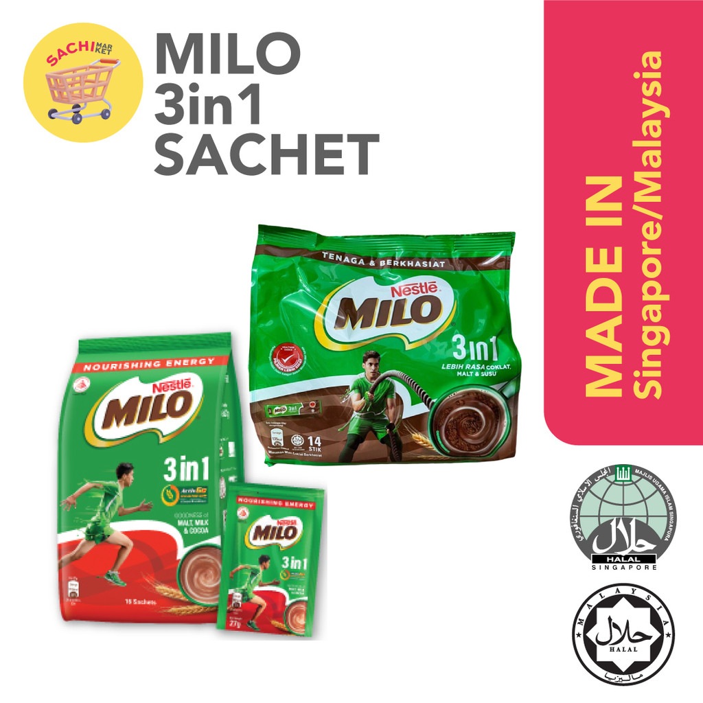 

NESTLE MILO 3in1 Malaysia Susu Bubuk Coklat Original MY/SG (SACHET)