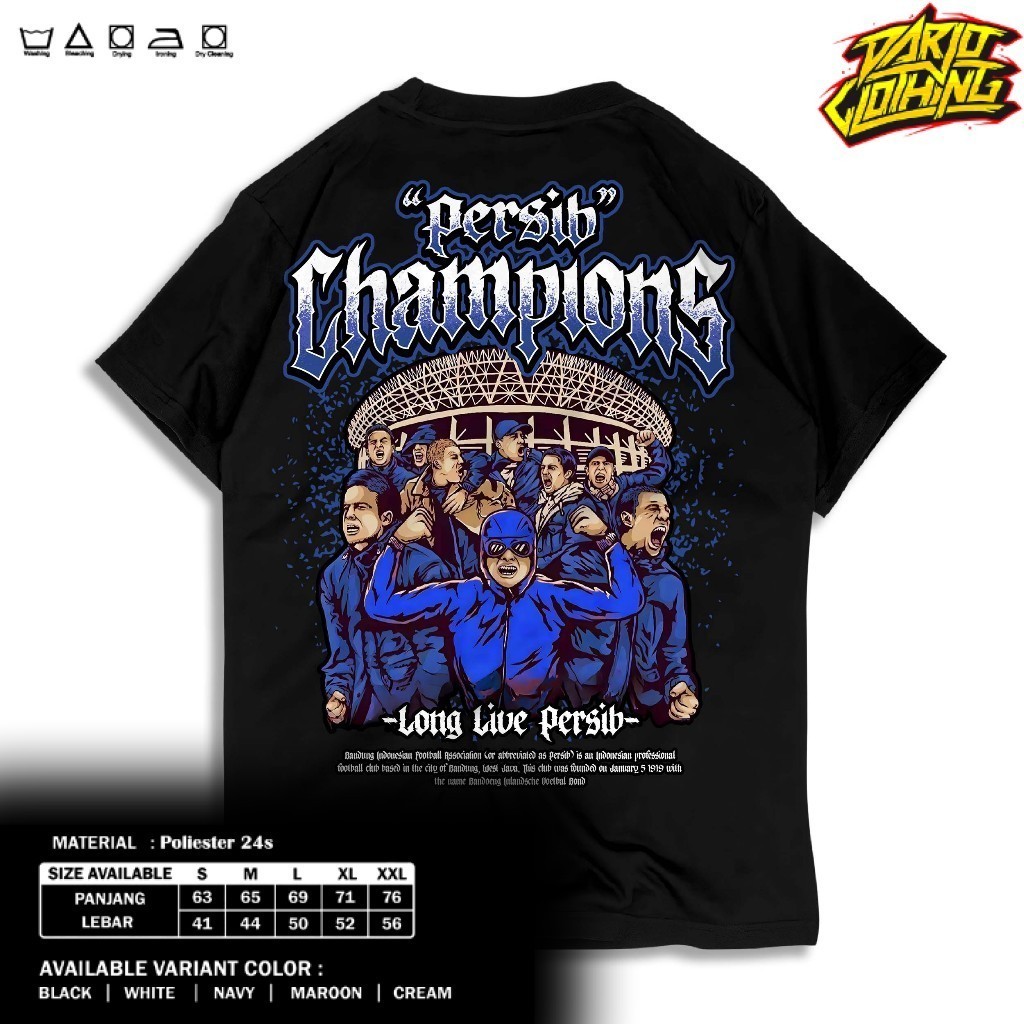 Kaos DarjoClothing - Kaos Persib Bandung Champions | Kaos Casual Football Culture