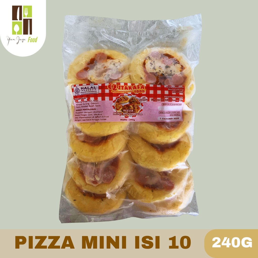

Qitakafa Pizza Mini 240g isi 10 Pcs / Pizza Mini Mozzarella / Roti Pizza / Piza Praktis