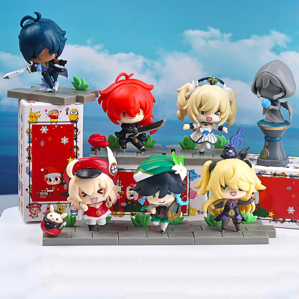 Genshin Impact Anime Game Hero Action Figures Toys Keqing Amber Klee Mona Figma Figurine Collection 