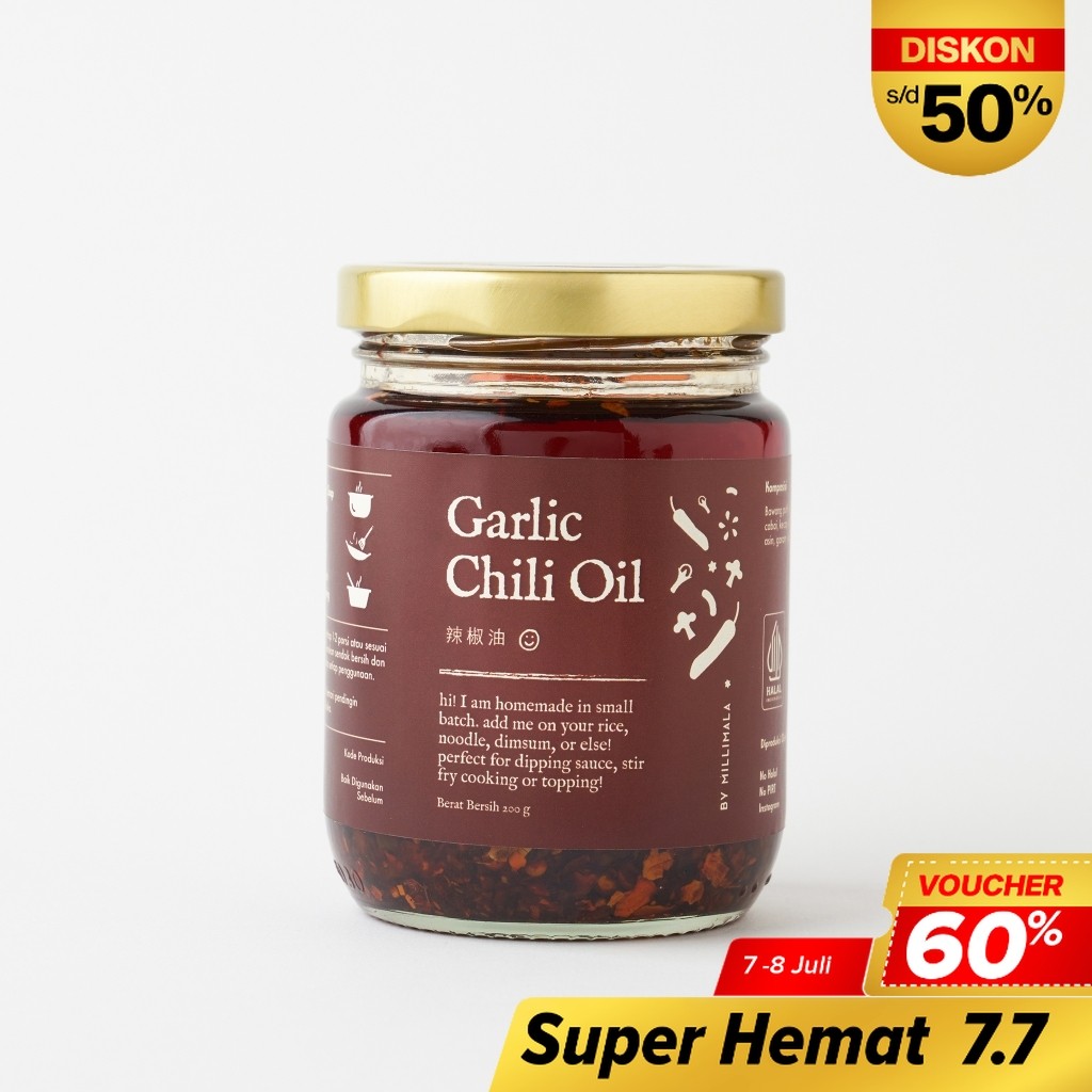 

Millimala - Garlic Chili Oil - Spicy Szechuan / Sichuan Chilli / Minyak Cabai