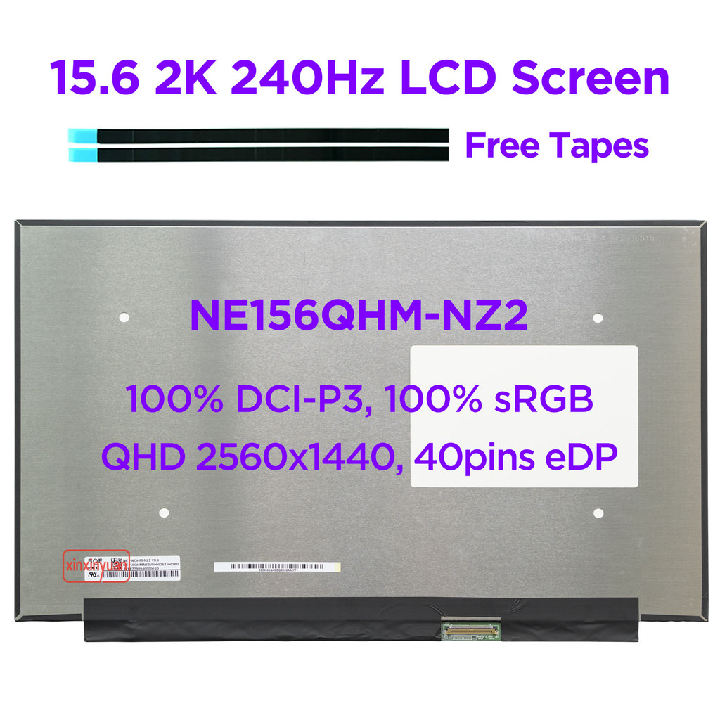 15.6" 2K 240Hz Laptop LCD Screen NE156QHM-NZ2 for ASUS G533 GA503 QHD 2560x1440 240Hz 100% DCI-P3 Ma