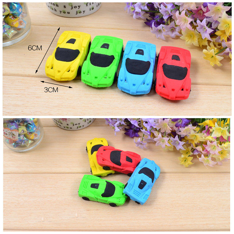 

New 1 Piece of Cute Pencil Eraser School Supplies Children's Eraser Gift Children Student Stationery Car Shape Erasers for Kids