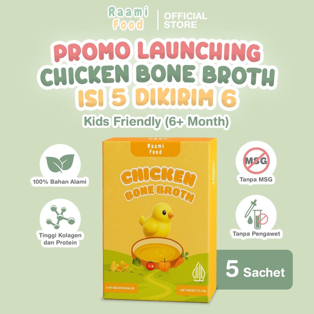 

Raami Food Kaldu Tulang Ayam Bubuk 100% Alami Tanpa MSG & Pengawet Untuk MPASI & Ibu Menyusui Kaya Protein & Kolagen