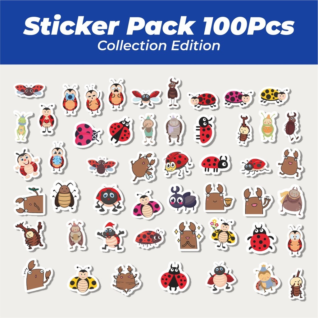 

Hot Hewan Kumbang Sticker Lucu Anti Air Stikers Berperekat Waterproof Sticker Decal Buat Motor Helm Buku Journal Koper Casing HP Laptop Botol Minum
