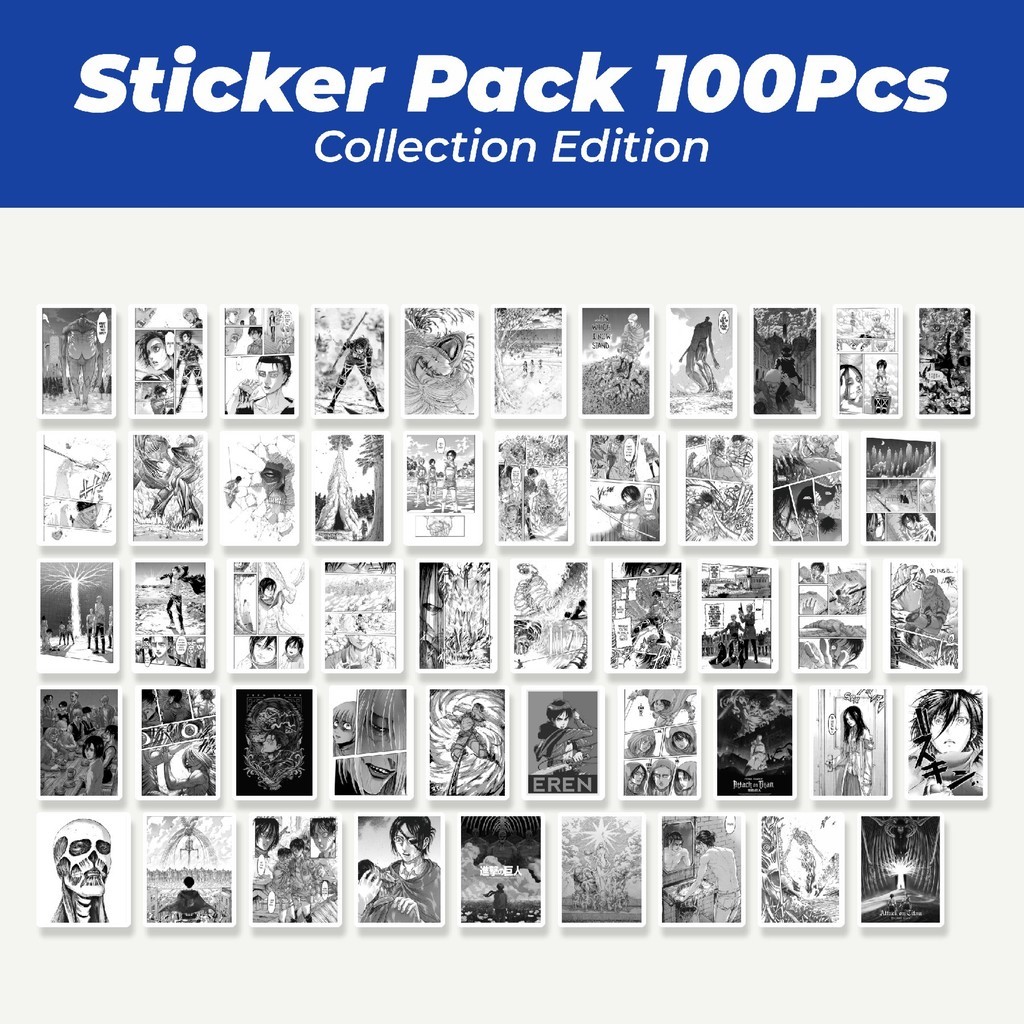 

Hot Stiker Komik Attack On Titan B&W Lucu Anti Air Stikers Berperekat Waterproof Sticker Decal Buat Motor Helm Buku Journal Koper Casing HP Laptop Botol Minum