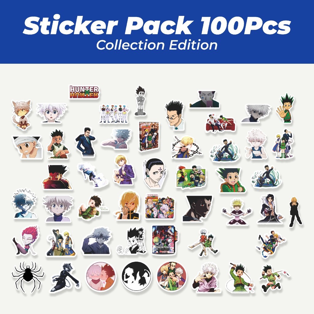 

Hot Stiker Anime Hunter x Hunter Lucu Anti Air Stikers Berperekat Waterproof Sticker Decal Buat Motor Helm Buku Journal Koper Casing HP Laptop Botol Minum