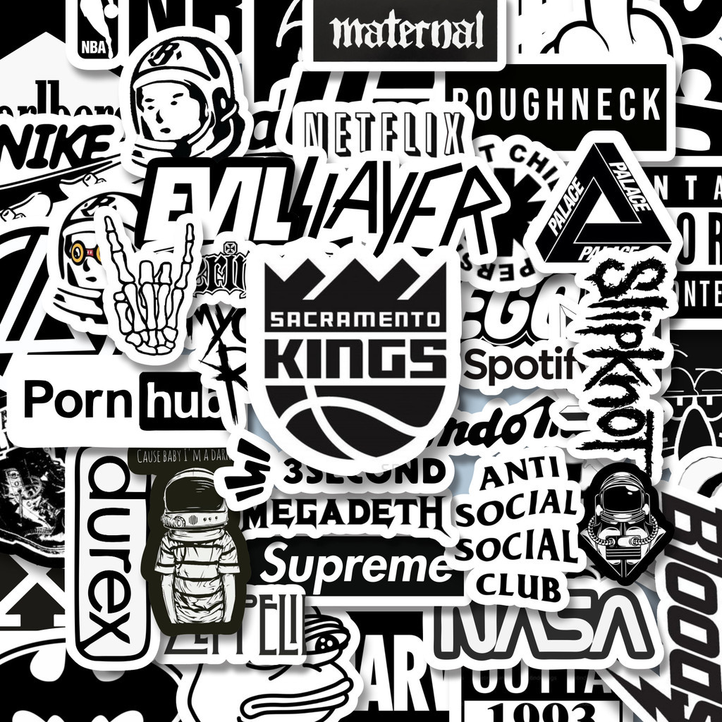 

100PCS Lucu Stiker Random Aesthetic Black & White Versi 2 Stiker Aesthetic Stiker Anti Air Stikers Berperekat Waterproof sticker decal buat Motor Helm Buku Journal Koper Casing HP Laptop Botol Minum Hadiah anak
