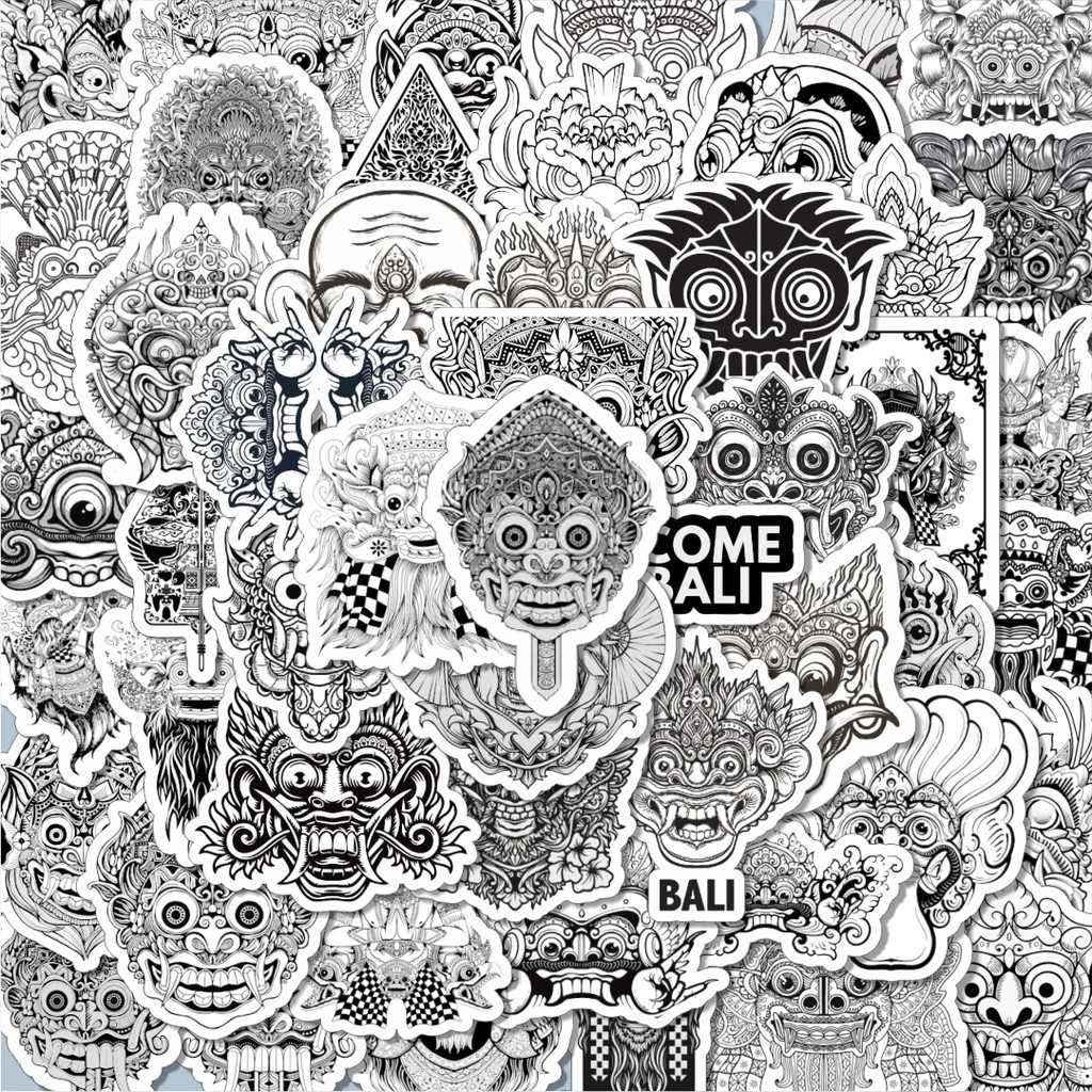 

100PCS Lucu Stiker Aesthetic Wayang Black And White Stiker Aesthetic Stiker Anti Air Stikers Berperekat Waterproof sticker decal buat Motor Helm Buku Journal Koper Casing HP Laptop Botol Minum Hadiah anak