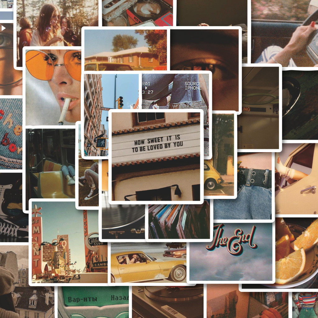 

100PCS Lucu Stiker Vintage Tone Color Aesthetic INS Style Stiker Aesthetic Stiker Anti Air Stikers Berperekat Waterproof sticker decal buat Motor Helm Buku Journal Koper Casing HP Laptop Botol Minum Hadiah anak