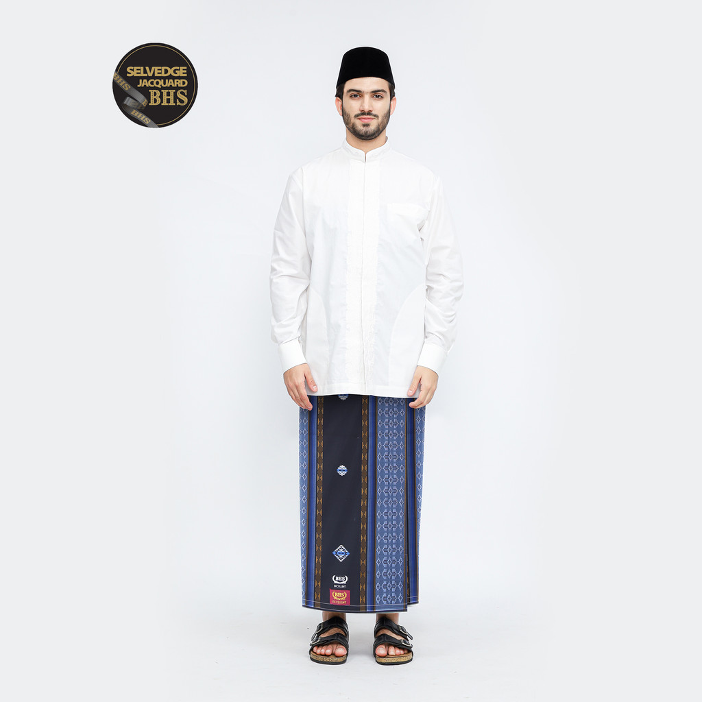 Sarung BHS Excellent Gold Motif E52 SGA Hitam Biru 02