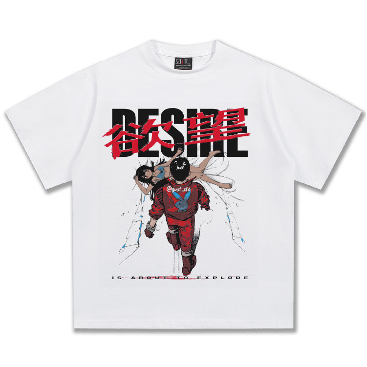 DESIRE Korea Style T-shirt Oversize Kaos pria dan wanita  leher bulat
