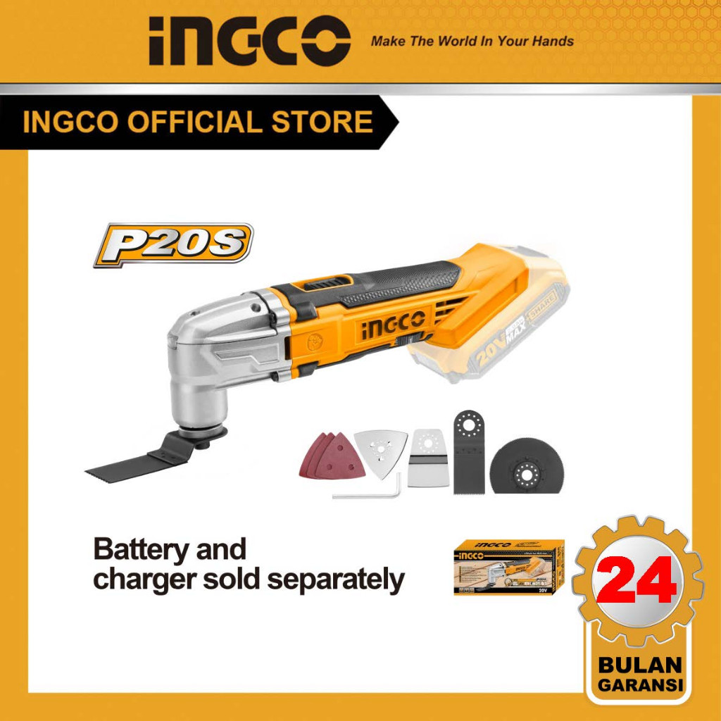 INGCO MESIN MULTI CUTTER OSKILASI CORDLESS 20V MESIN OSKILASI OSCILLATING AMPLAS MURAH CMLI2001