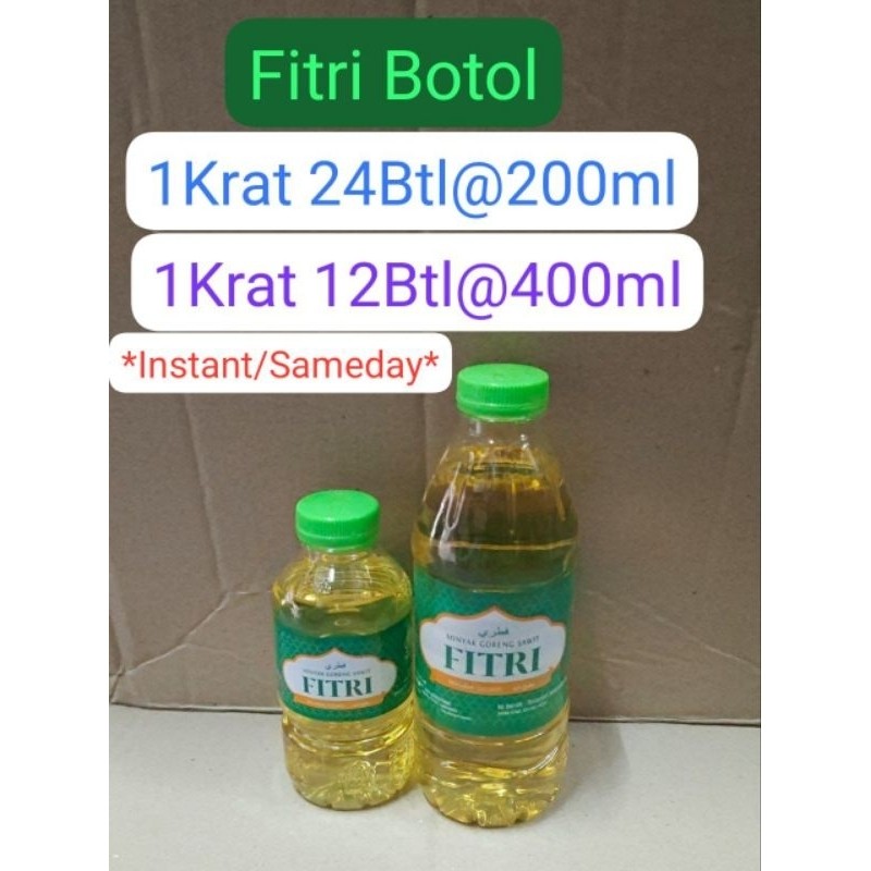 

(Sameday/Instant) 1 pack Minyak Fitri 200ml 24 botol Dan 400mk 12 botol