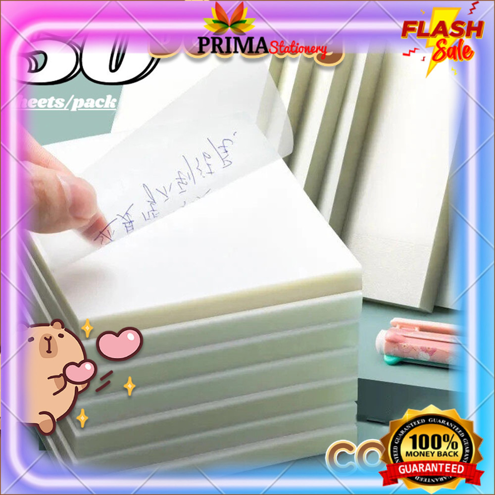 

[DOTDING] 1 Set Kertas Notes Transparan 50 Lembar Label Stickers PET Tahan air dan halus Kertas Memo Kertas Note Anti Air Untuk Sekolah Q026