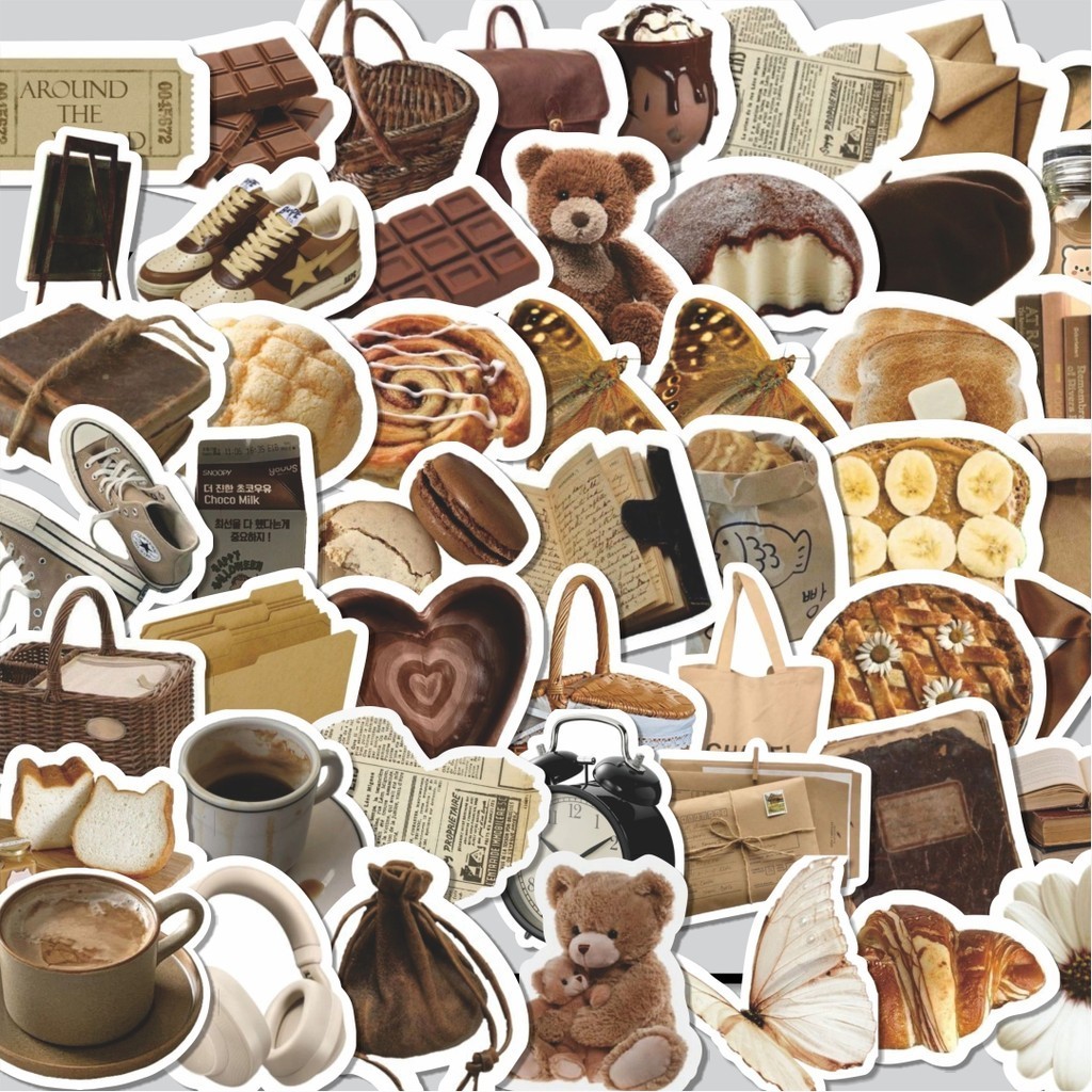 

Stiker Cutting Pack Stiker INS Style Brown Isi 100Pcs Series Aesthetic Lucu Keren Untuk Koper Bahan Vynil