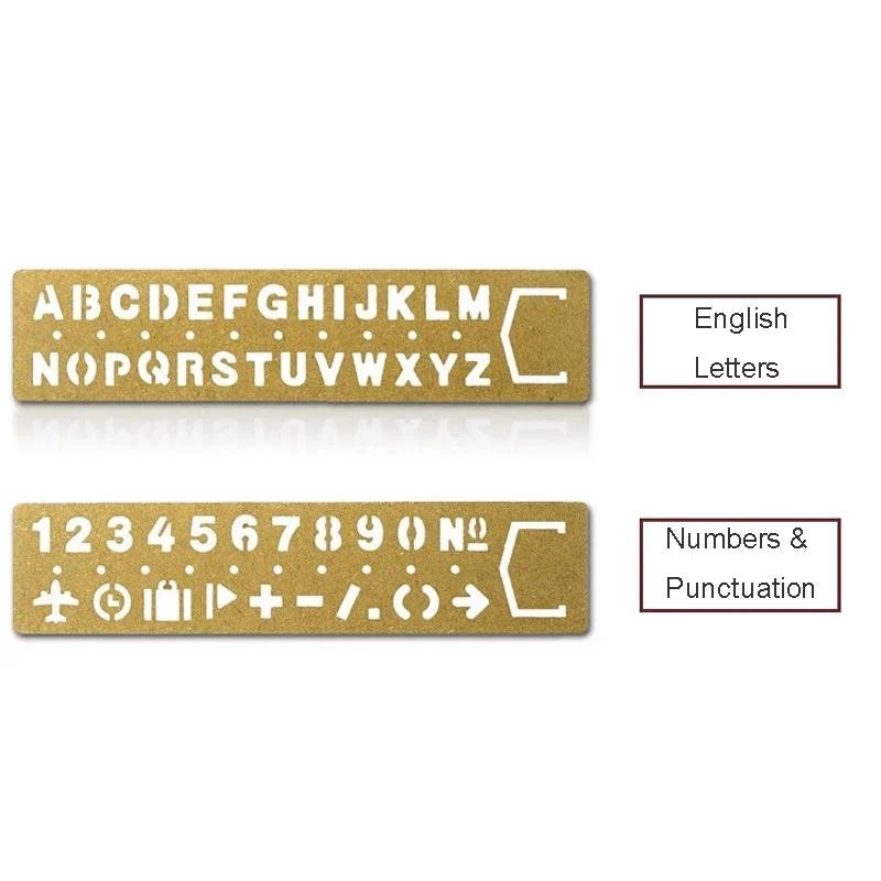 

Vintage Brass Digital Letters Hollowing Ruler Brass Metal Bookmark for Midori Travelers Notebook Planner Accessories Stationery