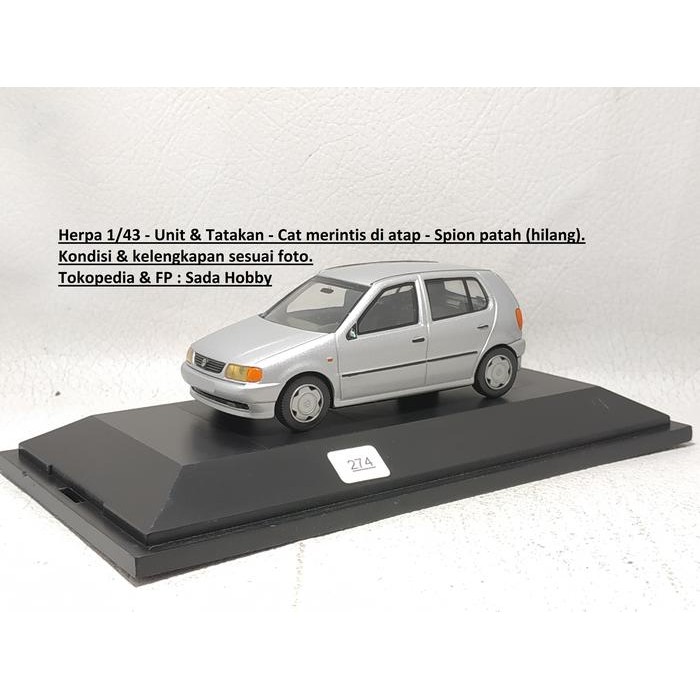 IP3... Diecast Herpa 1/43 VW Volkswagen Polo Silver Minus 2ND