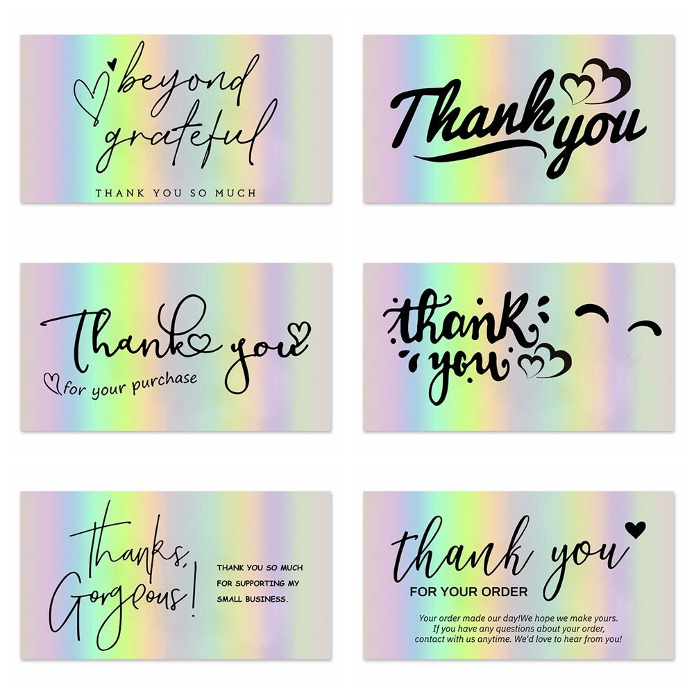 

50PCS 5*9cm Greeting Postcard Online Retail Thanks Gorgeous Beyond Grateful Labels Thank You For Your Order Appreciate Cards