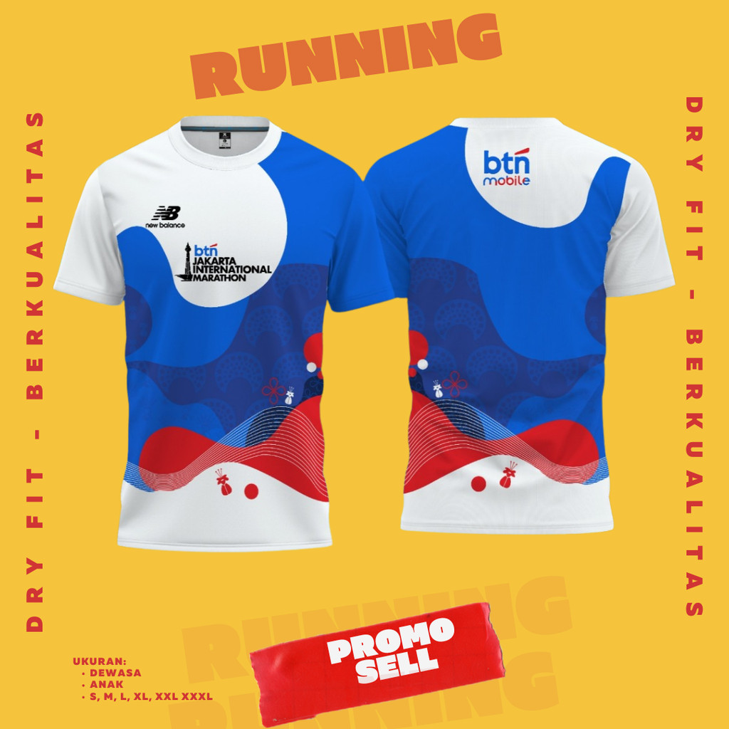 Baju Jersey BTN RUN MOBILE 2024 Terbaru , Jersey Olahraga Berbahan DRYFIT Full Printing & Bisa Reque