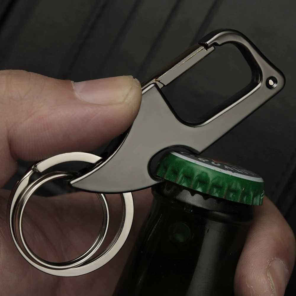 Gantungan Kunci Carabiner Pisau Mini Pembuka Tutup Botol EDC | EDC Bottle Cap Opener Mini Knife Cara