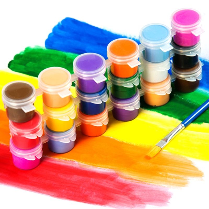 

3ml/5ml 6/8 Colors Kids Drawing DIY Acrylic Paint Waterbrush Pigment Set, For Clothing Textile Fabric, Paper, Bamboo, Leather