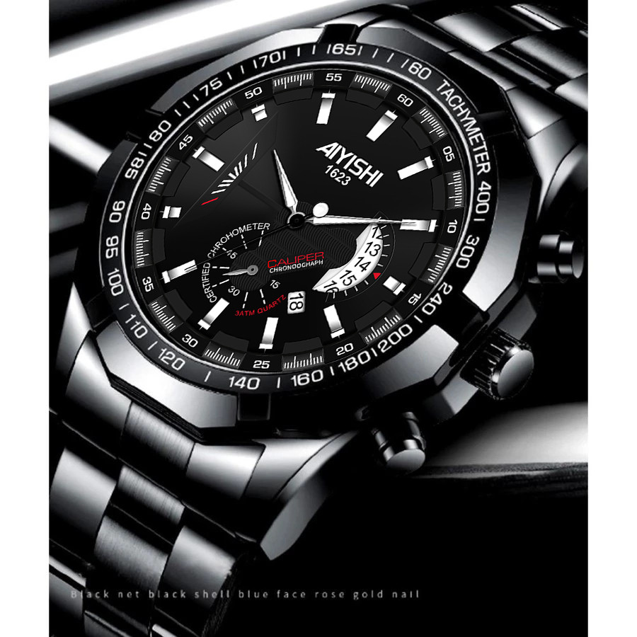 JAM TANGAN PRIA JAM TANGAN AIYISHI 1623 Jam Tangan Pria Luxury Stainless Steel Sport Quartz Original
